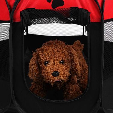 Переносний вольєр для тварин Garosa, ігровий намет для собак, котів, кроликів (червоний)