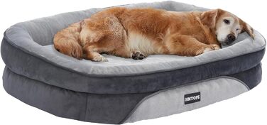 Ортопедичне ліжко для собак, лежанка-софа з валиками для шиї, кошик для собак з антиковзким дном, знімне та пральне, для маленьких собак, 71 x 53 x 14 см