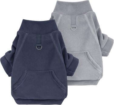 Теплий пуловер для собак Mosukoirl з кишенею. Бавовняний костюм для собак, одяг для маленьких та середніх собак, котів, чихуахуа. Сірий та морський колір