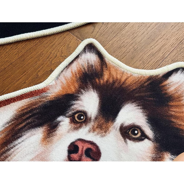 Персоналізований килимок для собак з індивідуальним портретом, коричневий, 56 x 60 см, прямокутний, антиковзкий, туфтований, мультфільм, кристановий оксамит/антиковзкий гумовий, для дому, вітальня