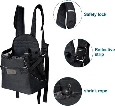 Рюкзак для кота/маленького собаки: зручний переносник для тварин з великою кишенею, безпека та комфорт, блакитний (S, чорний)