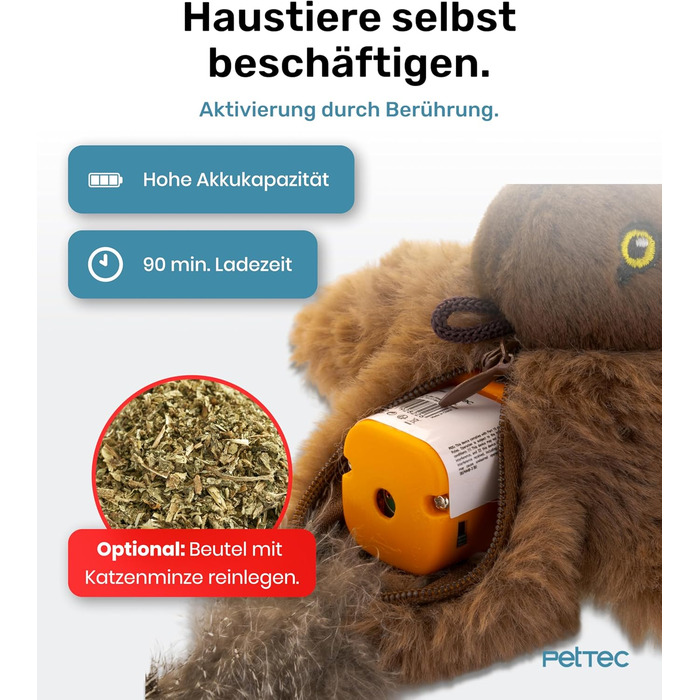 Інтерактивна іграшка для котів PetTec® з лазерною указкою - автоматична, електрична, 24/7 зайнятість