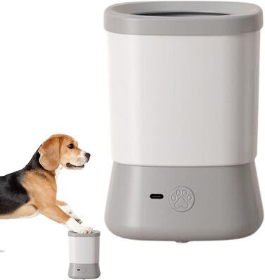 Очищувач лап для собак Patifirst - мийка для лап тварин, 2 швидкості, аксесуар для догляду з бризкозахистом, для щоденного використання, подорожей, активного відпочинку, купання після прогулянки (сірий)