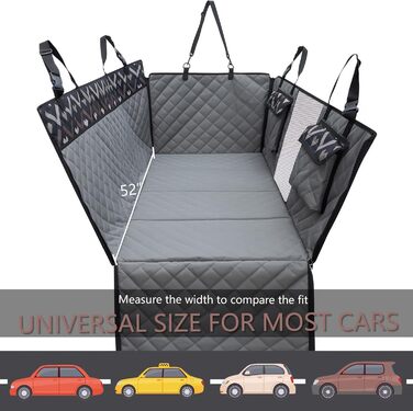 Захист сидіння авто для собак з твердим дном (Hängemattenbrücke) - сірий, для стандартних авто та SUV