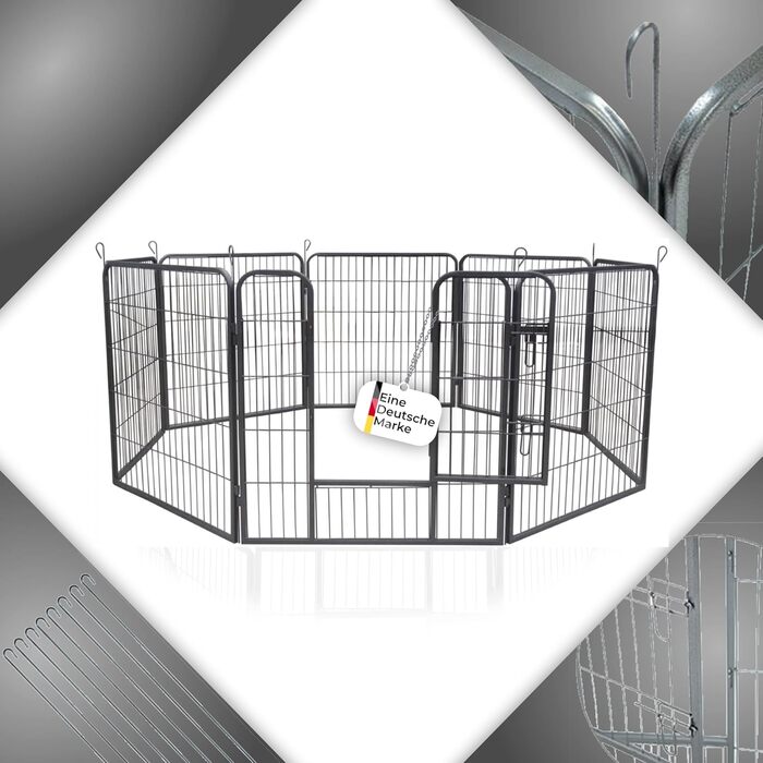 Клітка для цуценят Zoomundo, вольєр для тварин, огорожа для цуценят, 8-кутна, L