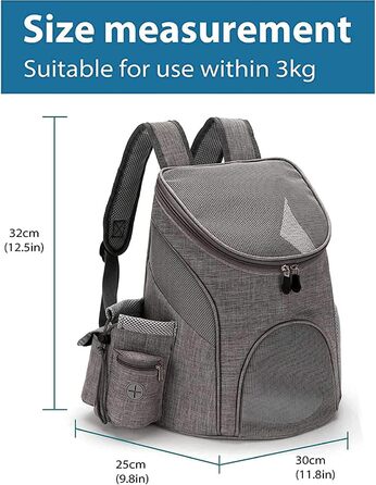 Сумка-переноска для котів та собак IFIKK: дихаюча, складна, з внутрішнім ремінним кріпленням, легка, чорна, червона, сіра (S)