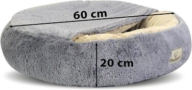 Кругле ліжко для собак та котів Zotteliges з балдахіном, сірого кольору (60 см)