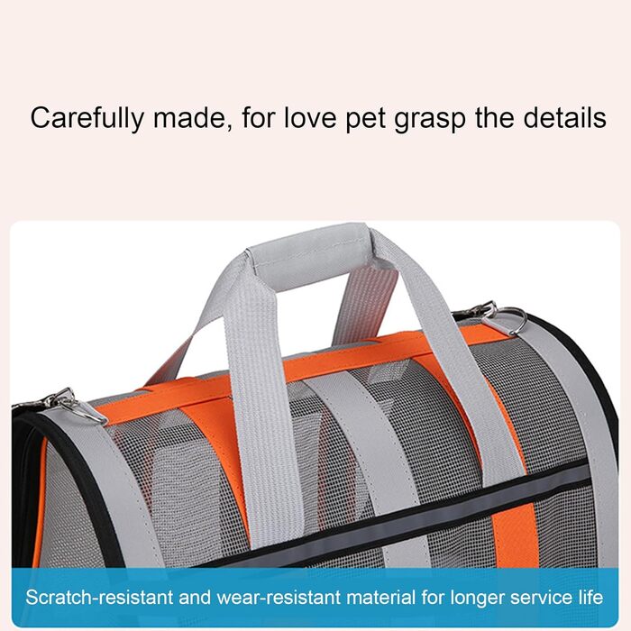 Складана переноска для домашніх тварин - практична переноска для котів та маленьких собак, м'які стінки, легка та зручна, підходить для подорожей літаком