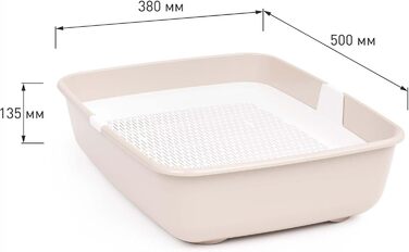 Котів туалет Schalentoilette з ситом для очищення, великий, бежевий