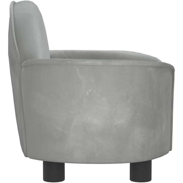 М'яке ліжко для собак та котів з велюру, 66x40x45 см, світло-сірий колір