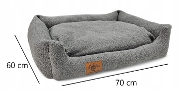 Плюшевий диван для собак Odol, сірий, 70 x 60 см