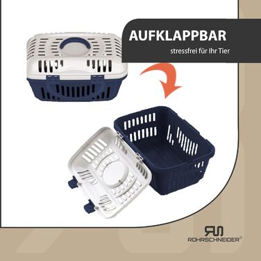 Транспортна переноска для котів Rohrschneider (Блакитна) | Велика переноска для кота | З ручкою