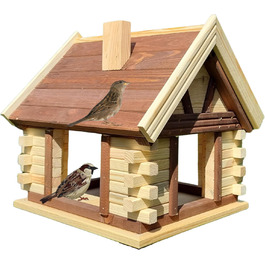 Дерев'яний годівничка для птахів VOGELHAUS, коричнева/натуральна