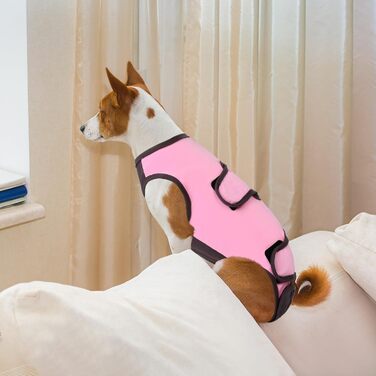 Піжама для собак після операції ASENKU: захист від лизання, альтернатива конусу, рожева, M