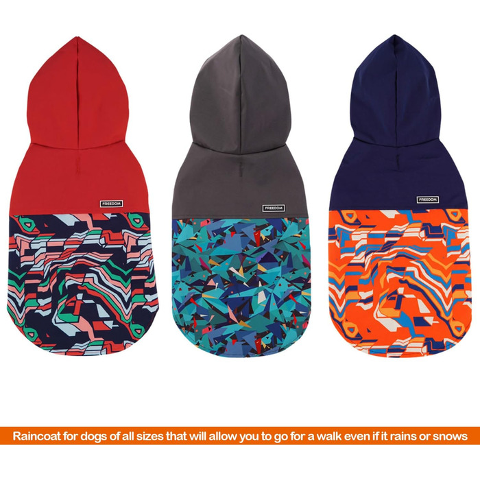 Водонепроникний дощовик для собак BPS з капюшоном та кишенею, 100% поліестер, M, Синій, BPS-9701AZ (7XL, Декоративний синій)