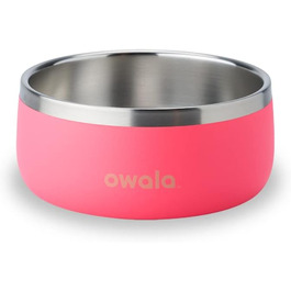 Миска для домашніх тварин Owala, нержавіюча сталь, 680 мл, рожева (Hyper Flamingo)