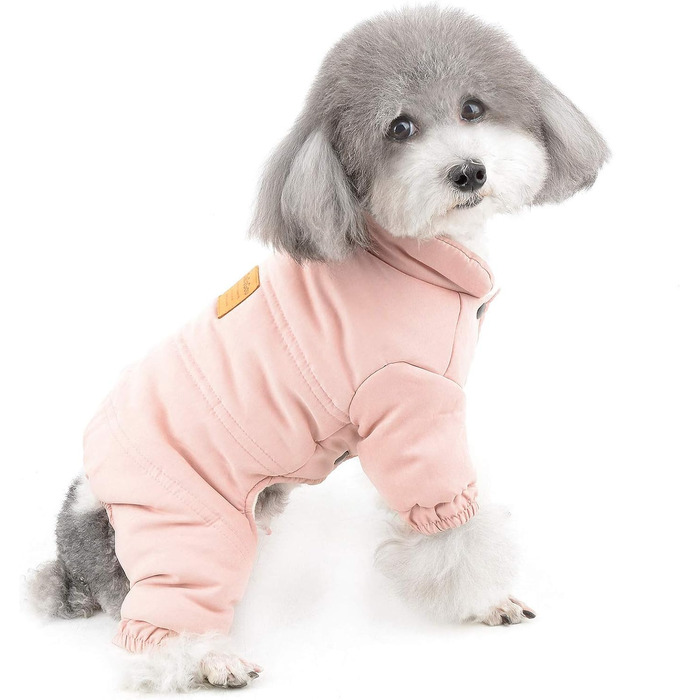 Зунеа: Теплий зимовий костюм для собак, флісова підкладка, теплий одяг для цуценят, рожевий XL