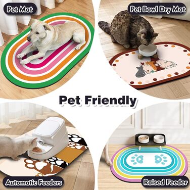 Підкладка під миску для собак та котів METEOROCK, 71x43 см, чорна, швидковисихаюча, для кількох тварин