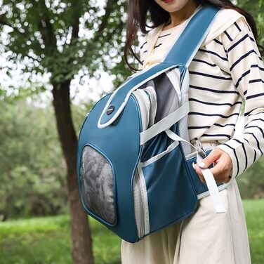 SOLAPOLLO переноска для тварин через плече, сумка-переноска для маленьких тварин до 9 кг, підходить для цуценят та кошенят, для прогулянок, подорожей та кемпінгу (темно-синій)