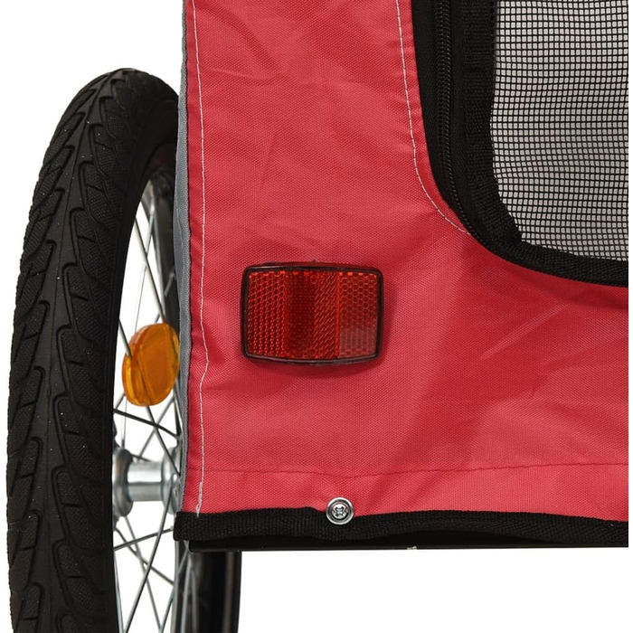 Фahrradanhänger для собак Tidyard: причіп для велосипеда, 45 кг, з відбивачами, Oxford тканина, червоно-сірий, 125 x 64 x 66 см