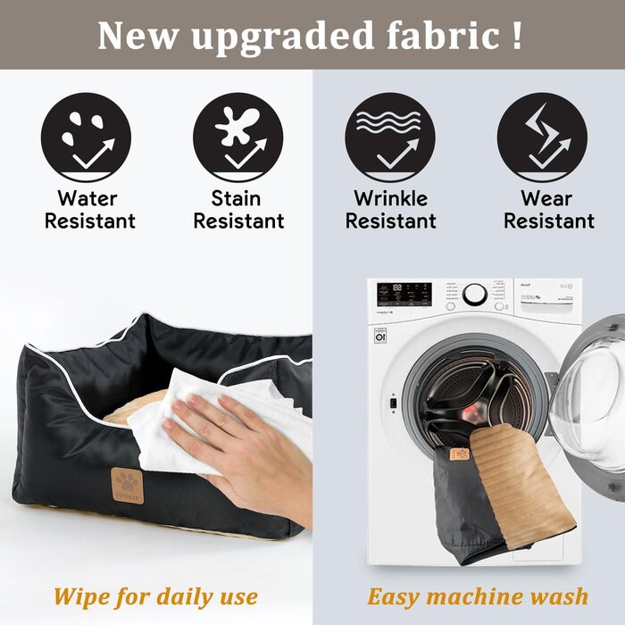 Автокрісло для собак Преміум, чорне: водонепроникне ліжко для маленьких та середніх собак, з підсумками та ременем безпеки