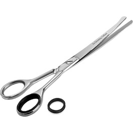 Ножиці для собак з вигнутим лезом - професійні ножиці для грумінгу собак з мікро-дрібною зубчастим лезом