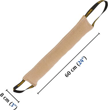 Байт-ролик Dingo з джуту для собак, 2 ручки, 60 см, натуральний, для дресирування та апортування, ручна робота