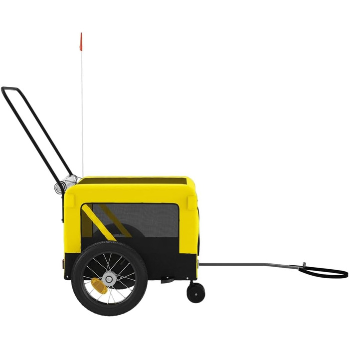 Причіп для велосипеда ZEYUAN для собак (жовто-чорний), оксфордська тканина та сталь, вантажний причіп, ручний візок