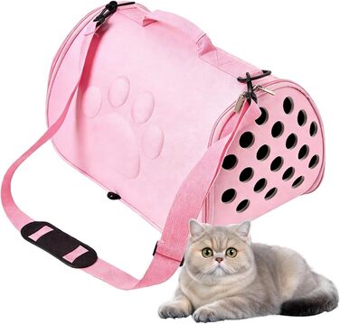 М'яка переноска для тварин з плечовим ременем - легка сумка для цуценят та маленьких собак (Рожева, L)