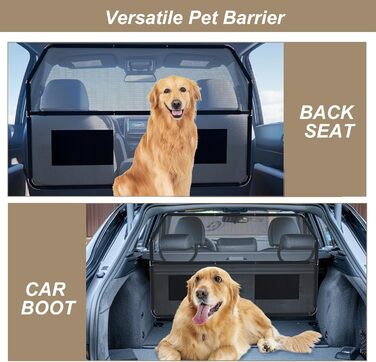 Сітка-перегородка для собак в авто, 127 см, для заднього сидіння та багажника, металевий каркас, сітка, універсальна, для позашляховиків та вантажівок