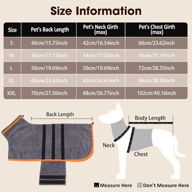 Рушник для собак та котів з мікрофібри, сірий, середній/великий розмір, швидко сохне, супер вбираючий