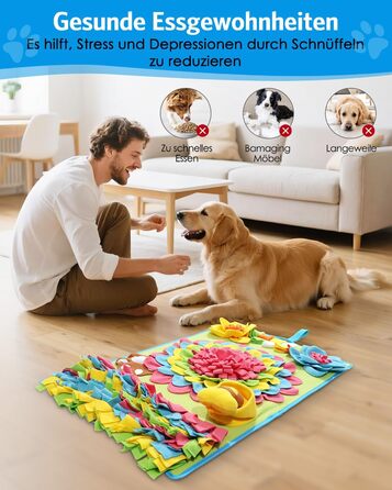 Килимок для собак Brifit для інтелектуальних ігор 78 x 48 см, іграшка-головоломка для малих та середніх собак, миється, тренувальний килимок, проти нудьги, стимулює інтелект