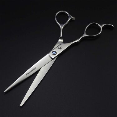 Професійна шерстьрізальна ножиця для грумінгу котів та собак, 18 см, для лівшів, високоякісна сталь, прямий зріз, з гребінцем