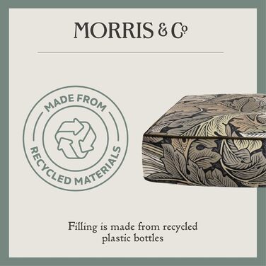 Матрац для собак Rosewood x Morris & Co. великого розміру, бордовий колір, товсто стертий, з неслизьким дном, пральний, з принтом William Morris (Acanthus, L)