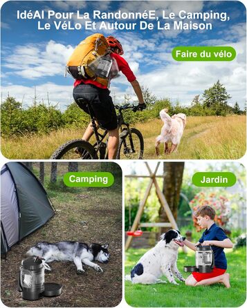 Водяна пляшка для собак Lesotc 2200 мл, велика, чорна – для подорожей та кемпінгу