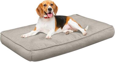 Ортопедичне ліжко для собак великих та середніх порід, знімний, миючий наповнювач, 90x76 см, колір коричневий