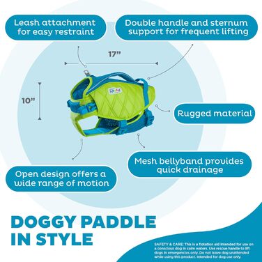 Рятувальний жилет для собак Outward Hound Standley Sport зелений, розмір L, водонепроникний, для плавання
