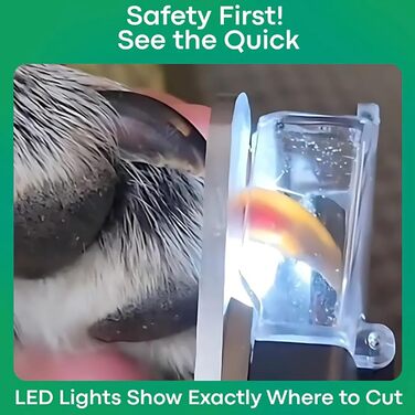 2-в-1 LED-ріжучий інструмент для догляду за кігтями для безпечного догляду за кігтями без страху, ножиці для собак зі світлом, захист безпеки, тиха робота, гострі, для середніх і маленьких собак і котів (білий)