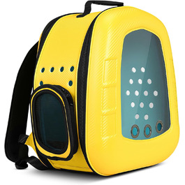 Рюкзак-переноска для кота та собаки ALLSOPETS Bubble, жовтий. Зручний рюкзак-переноска для котів та собак, для подорожей, прогулянок та походів. Відкидна підстилка.