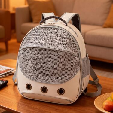 Сумка-переноска для собак | 33 x 25 x 41 см | Безпечна, практична, дихаюча переноска для собак | Ідеально для подорожей, прогулянок, транспортування в авто та громадському транспорті, сірий колір