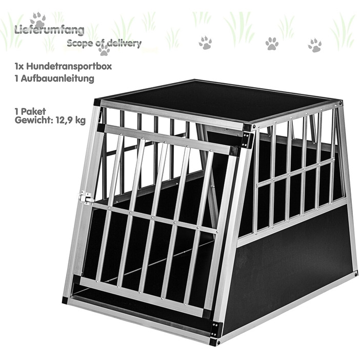 Кія для собак з похилою передньою та задньою стінками, 75° - вибір розміру, M (54×69×60 см), L (65×91×69,5 см)