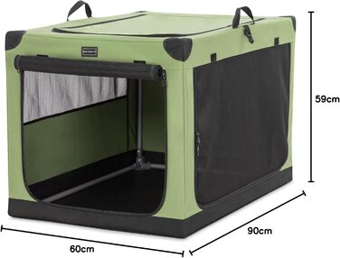 Переносна будка для собак Petsfit, велика, зелена, 90x60x59 см