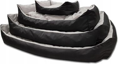 Ліжко для собак великих порід Odolplusz, корзина, диван для тварин, 150x105 см (чорний + графітовий сірий)