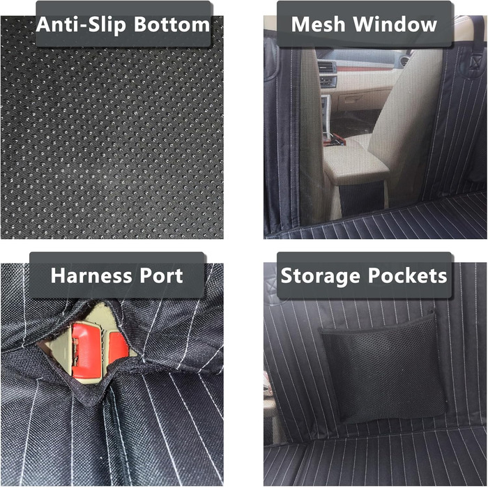 Підстилка для собак у машину: розширювач заднього сидіння, захист від бруду, для SUV, LKW (Чорний)