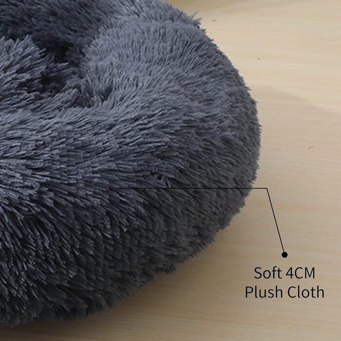 М'яке ліжко для собак та котів Doughnut, Ø80 см, сірий колір. Зручне, миється, з антиковзаючою основою. Підходить для великих, середніх та маленьких собак та кошенят. Розмір: 80x80x20 см (для тварин до 25 кг)