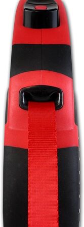 Рулетка для собак KONG 5м, для собак до 50кг, розмір L, жовто-блакитна, з Soft Grip та світловідбиваючим шнуром