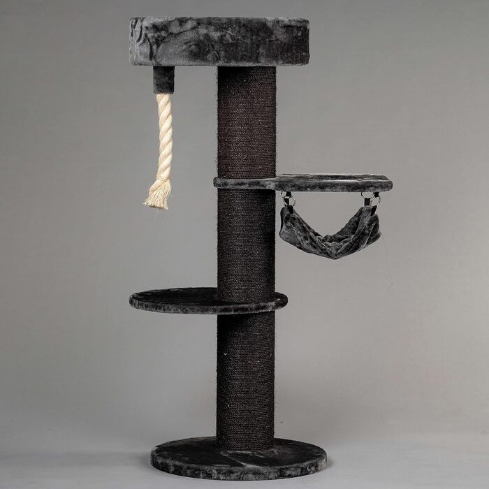 Дряпка для великих котів RHRQuality Maine Coon Sleeper Crown 150 см, кремова, товсті сизалеві стовпи 20 см