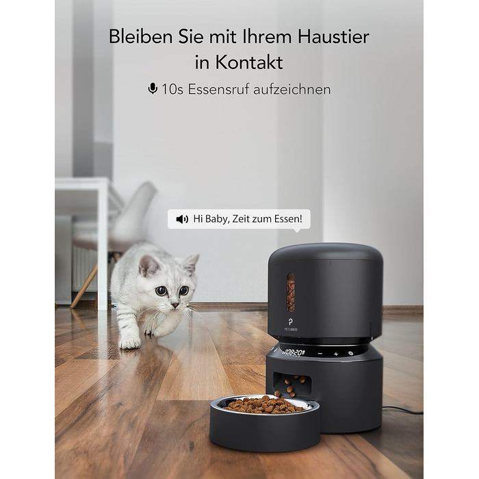 Автомат годування котів PETLIBRO для вологого корму з мискою з нержавіючої сталі, з напівпровідниковим охолодженням, Wi-Fi управління через додаток, 3 дні свіжості, годівниця для вологого корму (темно-сірий)