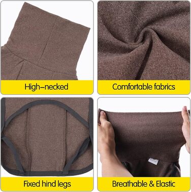 Теплий собачий светр Heywean з флісу для маленьких та середніх собак. Зручний зимовий одяг для дому та прогулянок. Колір: коричневий.