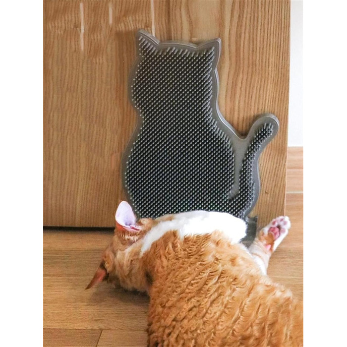 Щітка для котів 3-в-1: масажер, скребок для видалення шерсті та масажна настінна панель. Підходить для короткошерстих та довгошерстих котів.